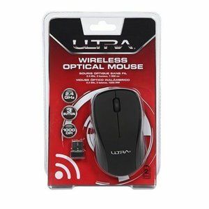 Ultra Wireless Optical Mouse Black 2.4GHz 3Button 1000dpi